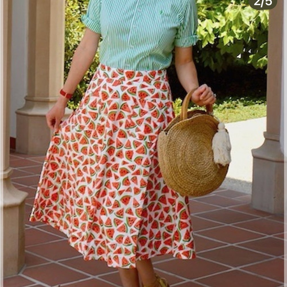 RARE NWOT Anthropologie Watermelon Midi Skirt - Limited Edition 
Size 4